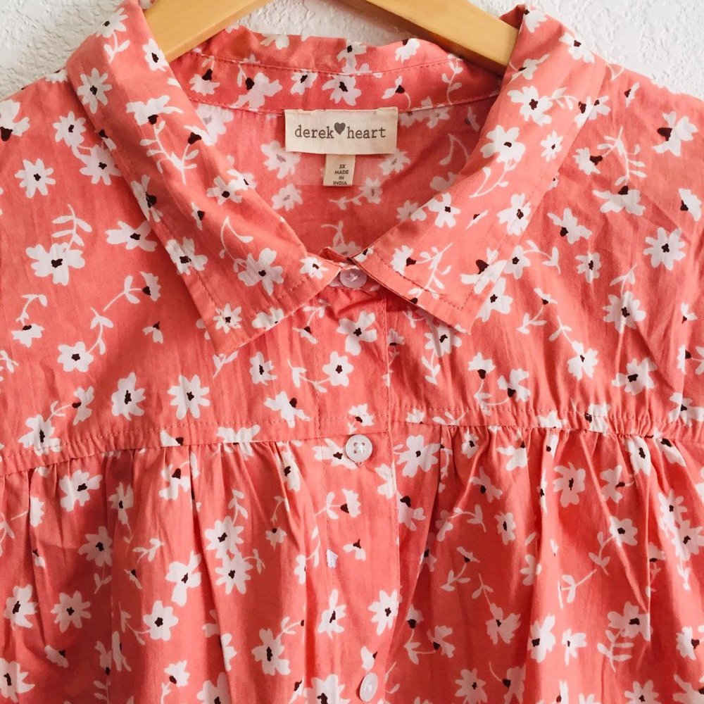 Derek Heart Women's Plus Size Floral Print Dress (1X) - Picture 3 of 16